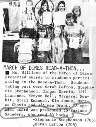 [picture cut out of school newsletter]